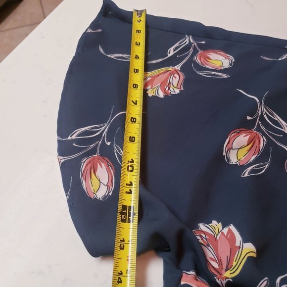 June and Hudson wide leg pant suit size 1X cropped floral hunter green pink - Picture 7 of 15